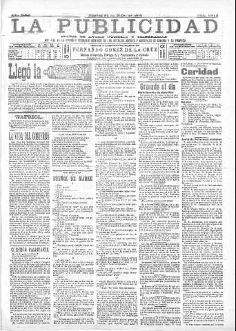 'La publicidad  : diario de avisos noticias y telegramas. Eco fiel de la opinión y verdadero defensor de los intereses morales y materiales de Granada y su provincia' - Año XXII Número 5712  - 1902 Julio 31
