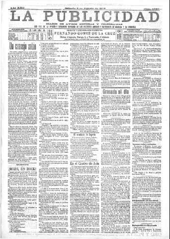 'La publicidad  : diario de avisos noticias y telegramas. Eco fiel de la opinión y verdadero defensor de los intereses morales y materiales de Granada y su provincia' - Año XXII Número 5720  - 1902 Agosto 09