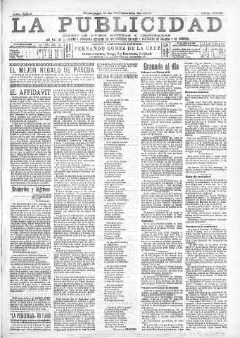 'La publicidad  : diario de avisos noticias y telegramas. Eco fiel de la opinión y verdadero defensor de los intereses morales y materiales de Granada y su provincia' - Año XXII Número 5792  - 1902 Noviembre 02
