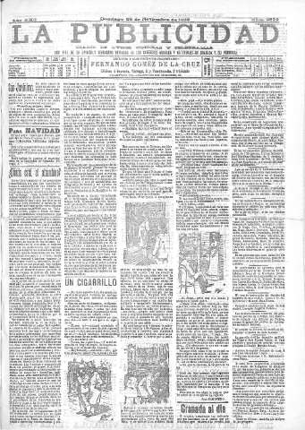 'La publicidad  : diario de avisos noticias y telegramas. Eco fiel de la opinión y verdadero defensor de los intereses morales y materiales de Granada y su provincia' - Año XXII Número 5810  - 1902 Noviembre 23