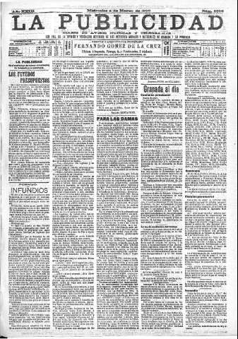'La publicidad  : diario de avisos noticias y telegramas. Eco fiel de la opinión y verdadero defensor de los intereses morales y materiales de Granada y su provincia' - Año XXIII Número 5896  - 1903 Marzo 04