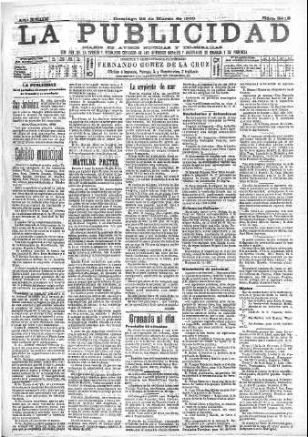 'La publicidad  : diario de avisos noticias y telegramas. Eco fiel de la opinión y verdadero defensor de los intereses morales y materiales de Granada y su provincia' - Año XXIII Número 5912  - 1903 Marzo 22