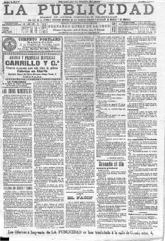 'La publicidad  : diario de avisos noticias y telegramas. Eco fiel de la opinión y verdadero defensor de los intereses morales y materiales de Granada y su provincia' - Año XXIV Número 6153  - 1904 Enero 30
