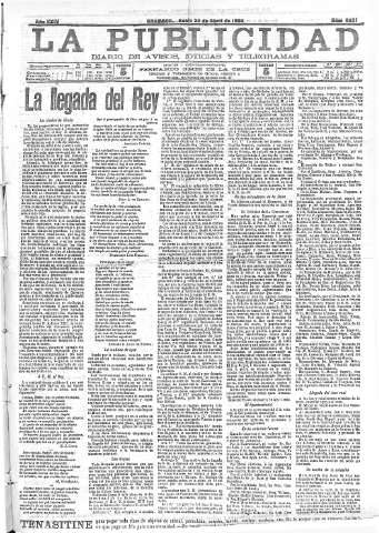 'La publicidad  : diario de avisos noticias y telegramas. Eco fiel de la opinión y verdadero defensor de los intereses morales y materiales de Granada y su provincia' - Año XXIV Número 6231  - 1904 Abril 30