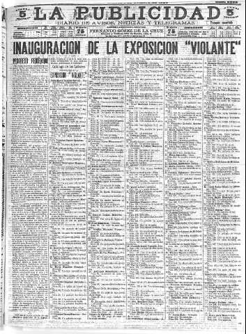 'La publicidad  : diario de avisos noticias y telegramas. Eco fiel de la opinión y verdadero defensor de los intereses morales y materiales de Granada y su provincia' - Año XXVI Número 6958  - 1906 Octubre 04