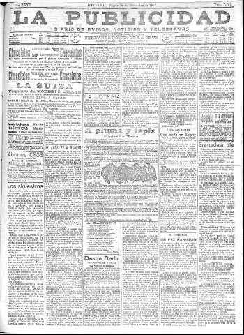 'La publicidad  : diario de avisos noticias y telegramas. Eco fiel de la opinión y verdadero defensor de los intereses morales y materiales de Granada y su provincia' - Año XXVII Número 7297  - 1907 Diciembre 19