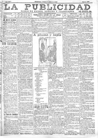 'La publicidad  : diario de avisos noticias y telegramas. Eco fiel de la opinión y verdadero defensor de los intereses morales y materiales de Granada y su provincia' - Año XXVIII Número 4253  - 1908 Octubre 17