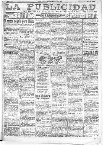 'La publicidad  : diario de avisos noticias y telegramas. Eco fiel de la opinión y verdadero defensor de los intereses morales y materiales de Granada y su provincia' - Año XXVIII Número 4305  - 1908 Diciembre 17