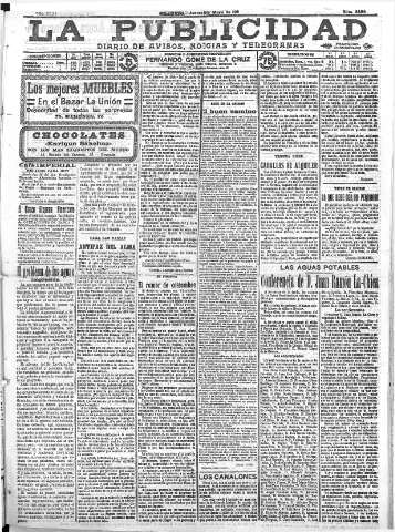 'La publicidad  : diario de avisos noticias y telegramas. Eco fiel de la opinión y verdadero defensor de los intereses morales y materiales de Granada y su provincia' - Año XXXI Número 3489  - 1911 Mayo 18