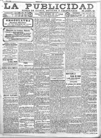 'La publicidad  : diario de avisos noticias y telegramas. Eco fiel de la opinión y verdadero defensor de los intereses morales y materiales de Granada y su provincia' - Año XXXI Número 8564  - 1911 Noviembre 01