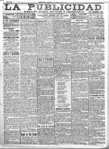 'La publicidad  : diario de avisos noticias y telegramas. Eco fiel de la opinión y verdadero defensor de los intereses morales y materiales de Granada y su provincia' - Año XXXI Número 8567  - 1911 Noviembre 05