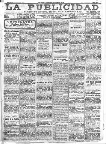 'La publicidad  : diario de avisos noticias y telegramas. Eco fiel de la opinión y verdadero defensor de los intereses morales y materiales de Granada y su provincia' - Año XXXI Número 8621  - 1911 Diciembre 30