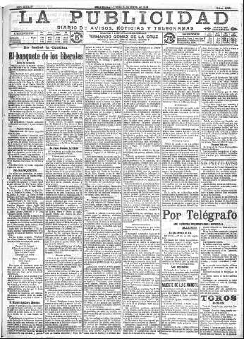 'La publicidad  : diario de avisos noticias y telegramas. Eco fiel de la opinión y verdadero defensor de los intereses morales y materiales de Granada y su provincia' - Año XXXIII Número 9081  - 1913 Mayo 05