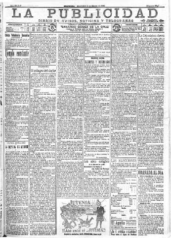 'La publicidad  : diario de avisos noticias y telegramas. Eco fiel de la opinión y verdadero defensor de los intereses morales y materiales de Granada y su provincia' - Año XXXIV Número 9397  - 1914 Marzo 11