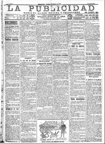 'La publicidad  : diario de avisos noticias y telegramas. Eco fiel de la opinión y verdadero defensor de los intereses morales y materiales de Granada y su provincia' - Año XXXIV Número 9414  - 1914 Marzo 28