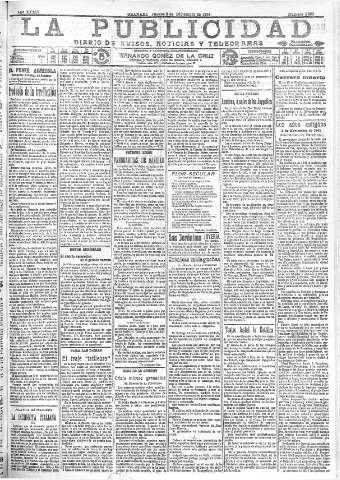 'La publicidad  : diario de avisos noticias y telegramas. Eco fiel de la opinión y verdadero defensor de los intereses morales y materiales de Granada y su provincia' - Año XXXIV Número 9655  - 1914 Diciembre 03
