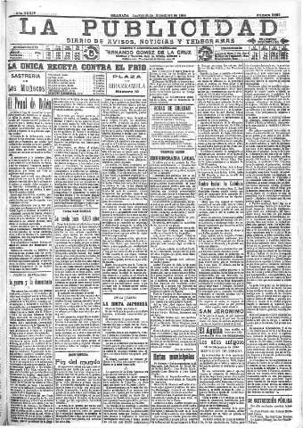 'La publicidad  : diario de avisos noticias y telegramas. Eco fiel de la opinión y verdadero defensor de los intereses morales y materiales de Granada y su provincia' - Año XXXIV Número 9662  - 1914 Diciembre 10