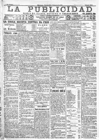 'La publicidad  : diario de avisos noticias y telegramas. Eco fiel de la opinión y verdadero defensor de los intereses morales y materiales de Granada y su provincia' - Año XXXIV Número 9670  - 1914 Diciembre 18