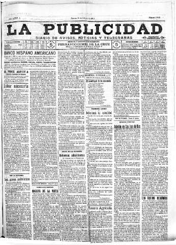 'La publicidad  : diario de avisos noticias y telegramas. Eco fiel de la opinión y verdadero defensor de los intereses morales y materiales de Granada y su provincia' - Año XXXV Número 9914  - 1915 Octubre 21