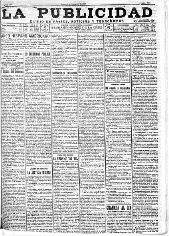 'La publicidad  : diario de avisos noticias y telegramas. Eco fiel de la opinión y verdadero defensor de los intereses morales y materiales de Granada y su provincia' - Año XXXV Número 9955  - 1915 Diciembre 02