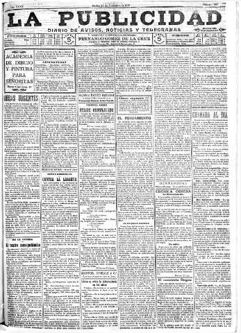 'La publicidad  : diario de avisos noticias y telegramas. Eco fiel de la opinión y verdadero defensor de los intereses morales y materiales de Granada y su provincia' - Año XXXV Número 9967  - 1915 Diciembre 14