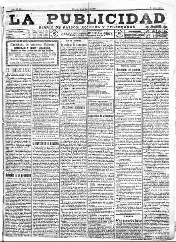 'La publicidad  : diario de avisos noticias y telegramas. Eco fiel de la opinión y verdadero defensor de los intereses morales y materiales de Granada y su provincia' - Año XXXVI Número 10053  - 1916 Marzo 10
