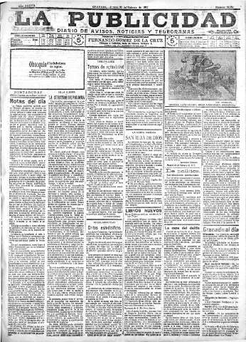 'La publicidad  : diario de avisos noticias y telegramas. Eco fiel de la opinión y verdadero defensor de los intereses morales y materiales de Granada y su provincia' - Año XXXVII Número 10383  - 1917 Febrero 22