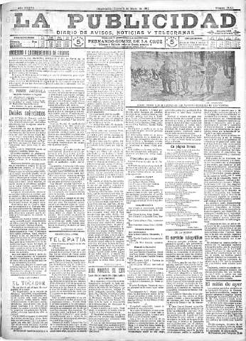 'La publicidad  : diario de avisos noticias y telegramas. Eco fiel de la opinión y verdadero defensor de los intereses morales y materiales de Granada y su provincia' - Año XXXVII Número 10394  - 1917 Marzo 05