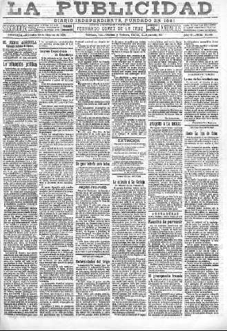 'La publicidad  : diario de avisos noticias y telegramas. Eco fiel de la opinión y verdadero defensor de los intereses morales y materiales de Granada y su provincia' - Año XL Número 18368  - 1920 Octubre 20