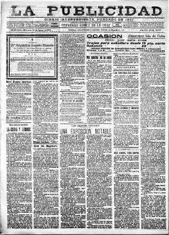 'La publicidad  : diario de avisos noticias y telegramas. Eco fiel de la opinión y verdadero defensor de los intereses morales y materiales de Granada y su provincia' - Año XLI Número 18437  - 1921 Enero 12