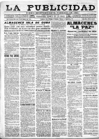 'La publicidad  : diario de avisos noticias y telegramas. Eco fiel de la opinión y verdadero defensor de los intereses morales y materiales de Granada y su provincia' - Año XLI Número 18465  - 1921 Febrero 16