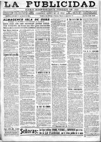 'La publicidad  : diario de avisos noticias y telegramas. Eco fiel de la opinión y verdadero defensor de los intereses morales y materiales de Granada y su provincia' - Año XLI Número 18489  - 1921 Marzo 16