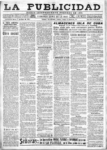 'La publicidad  : diario de avisos noticias y telegramas. Eco fiel de la opinión y verdadero defensor de los intereses morales y materiales de Granada y su provincia' - Año XLI Número 18490  - 1921 Marzo 17