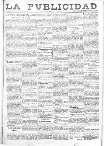 'La publicidad  : diario de avisos noticias y telegramas. Eco fiel de la opinión y verdadero defensor de los intereses morales y materiales de Granada y su provincia' - Año XLII Número 19005  - 1922 Diciembre 01