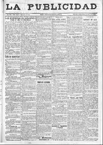 'La publicidad  : diario de avisos noticias y telegramas. Eco fiel de la opinión y verdadero defensor de los intereses morales y materiales de Granada y su provincia' - Año XLII Número 19027  - 1922 Diciembre 21