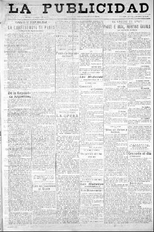 'La publicidad  : diario de avisos noticias y telegramas. Eco fiel de la opinión y verdadero defensor de los intereses morales y materiales de Granada y su provincia' - Año XLIII Número 19040  - 1923 Enero 05
