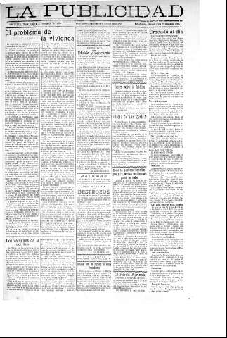 'La publicidad  : diario de avisos noticias y telegramas. Eco fiel de la opinión y verdadero defensor de los intereses morales y materiales de Granada y su provincia' - Año XLIII Número 19064  - 1923 Febrero 02