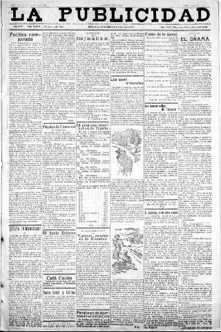 'La publicidad  : diario de avisos noticias y telegramas. Eco fiel de la opinión y verdadero defensor de los intereses morales y materiales de Granada y su provincia' - Año XLIII Número 19074  - 1923 Febrero 14