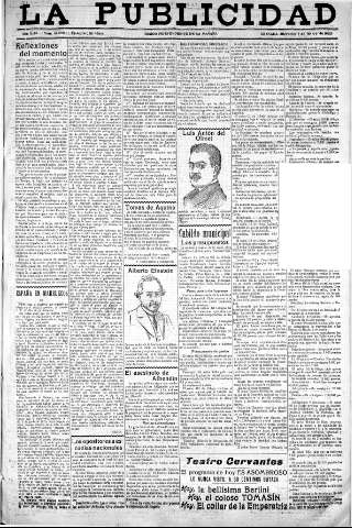 'La publicidad  : diario de avisos noticias y telegramas. Eco fiel de la opinión y verdadero defensor de los intereses morales y materiales de Granada y su provincia' - Año XLIII Número 19092  - 1923 Marzo 07