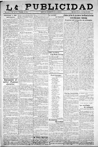 'La publicidad  : diario de avisos noticias y telegramas. Eco fiel de la opinión y verdadero defensor de los intereses morales y materiales de Granada y su provincia' - Año XLIII Número 20050  - 1923 Mayo 08