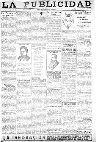 'La publicidad  : diario de avisos noticias y telegramas. Eco fiel de la opinión y verdadero defensor de los intereses morales y materiales de Granada y su provincia' - Año XLIII Número 20110  - 1923 Octubre 25