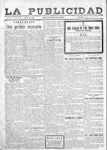 'La publicidad  : diario de avisos noticias y telegramas. Eco fiel de la opinión y verdadero defensor de los intereses morales y materiales de Granada y su provincia' - Año LII Número 23321  - 1932 Enero 06