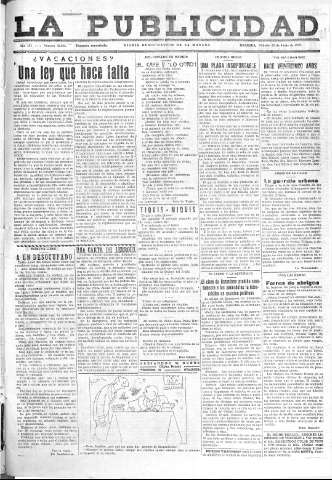 'La publicidad  : diario de avisos noticias y telegramas. Eco fiel de la opinión y verdadero defensor de los intereses morales y materiales de Granada y su provincia' - Año LII Número 23384  - 1932 Junio 25