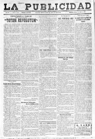 'La publicidad  : diario de avisos noticias y telegramas. Eco fiel de la opinión y verdadero defensor de los intereses morales y materiales de Granada y su provincia' - Año LII Número 23392  - 1932 Julio 05