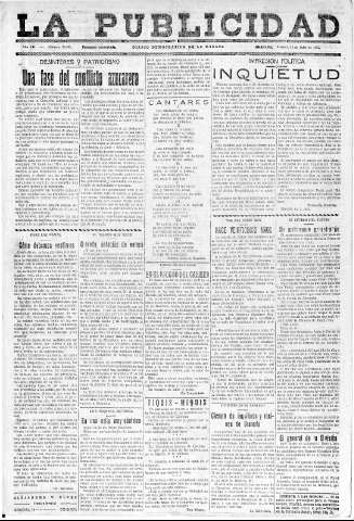 'La publicidad  : diario de avisos noticias y telegramas. Eco fiel de la opinión y verdadero defensor de los intereses morales y materiales de Granada y su provincia' - Año LII Número 23395  - 1932 Julio 15