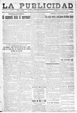 'La publicidad  : diario de avisos noticias y telegramas. Eco fiel de la opinión y verdadero defensor de los intereses morales y materiales de Granada y su provincia' - Año LII Número 23404  - 1932 Agosto 02