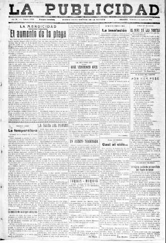 'La publicidad  : diario de avisos noticias y telegramas. Eco fiel de la opinión y verdadero defensor de los intereses morales y materiales de Granada y su provincia' - Año LII Número 23405  - 1932 Agosto 03