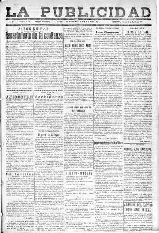 'La publicidad  : diario de avisos noticias y telegramas. Eco fiel de la opinión y verdadero defensor de los intereses morales y materiales de Granada y su provincia' - Año LII Número 23418  - 1932 Agosto 19