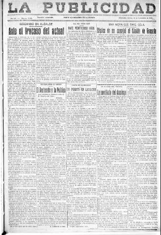 'La publicidad  : diario de avisos noticias y telegramas. Eco fiel de la opinión y verdadero defensor de los intereses morales y materiales de Granada y su provincia' - Año LII Número 23436  - 1932 Septiembre 20