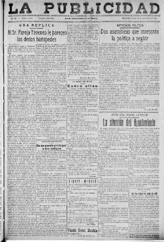 'La publicidad  : diario de avisos noticias y telegramas. Eco fiel de la opinión y verdadero defensor de los intereses morales y materiales de Granada y su provincia' - Año LII Número 33439  - 1932 Septiembre 23